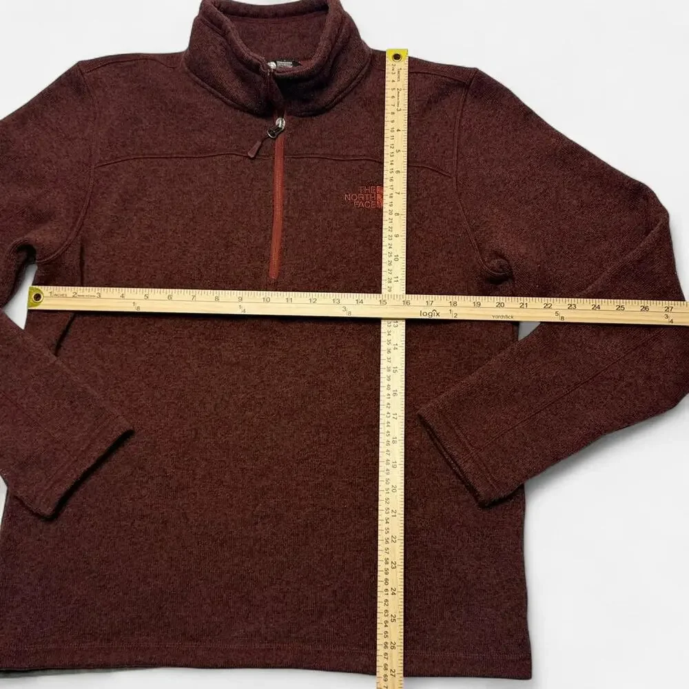 The North Face brown quarter zip fleece pullover men’s large cozy warm top